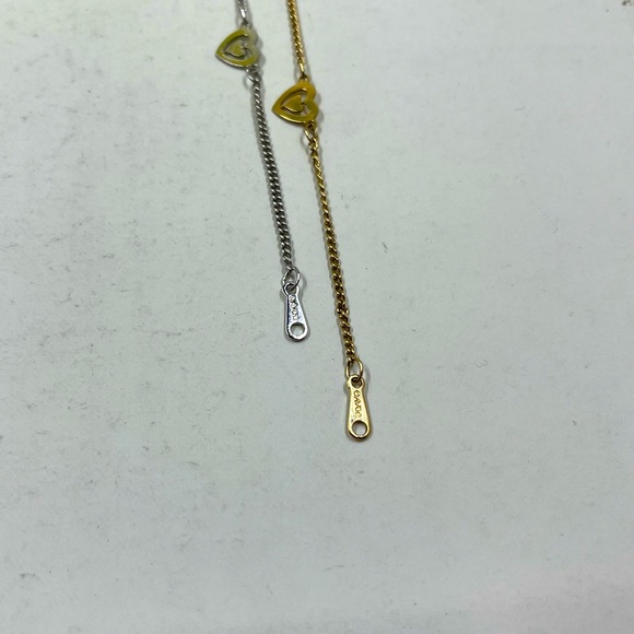 Avon Signed Lot of 2 Heart Bracelets in Gold and Silver Plating - Picture 4 of 6